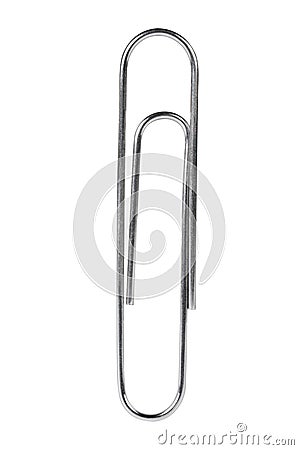 Large paper clip close-up. Stock Photo