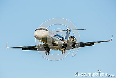 Large passenger plane on a blue sky background Editorial Stock Photo