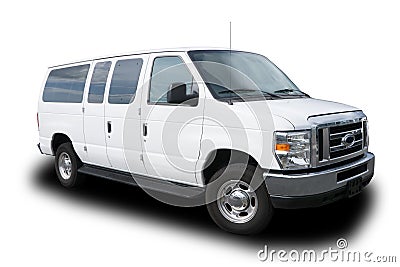 Large Passenger Van Stock Photo