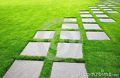 Large Pavers on Diagonal Stock Photo