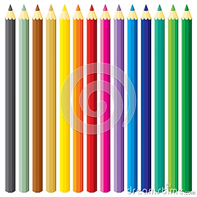 Large pencils set Vector Illustration