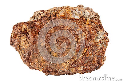 large piece of metallurgical ferrous iron stone ore isolated on whie background Stock Photo