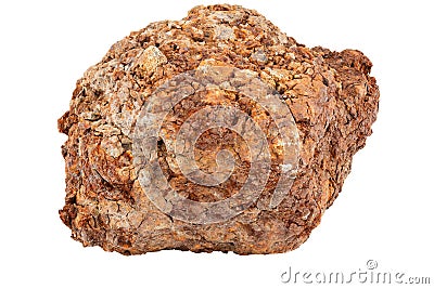 large piece of metallurgical ferrous iron stone ore isolated on whie background Stock Photo