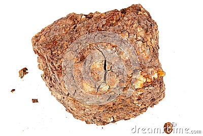 large piece of metallurgical ferrous iron stone ore isolated on whie background Stock Photo