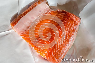 A large piece of salmon filet Stock Photo