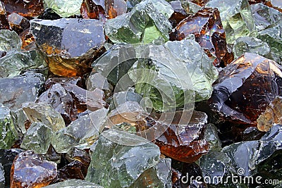 Large pieces of glass prepared for recycling Stock Photo