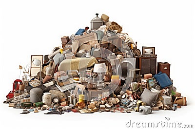 Large pile household objects. Generate ai Stock Photo