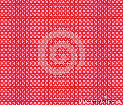 Large pink polka dots with red background seamless patter wallpaper Cartoon Illustration