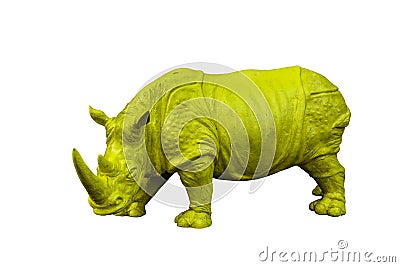 A large plastic rhino figure, a symbol of confidence and fearlessness Stock Photo