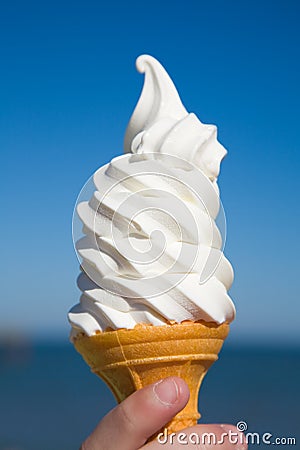Large portion of soft ice-cream Stock Photo