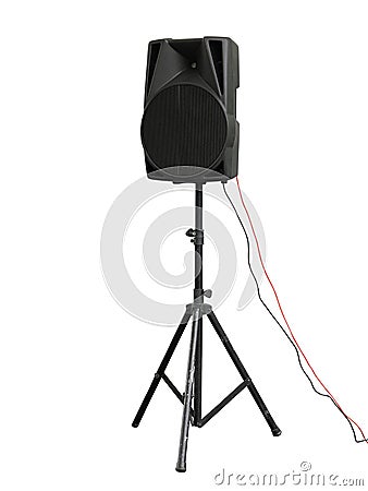 Large powerful Audio Speakers Isolated on White Background Stock Photo