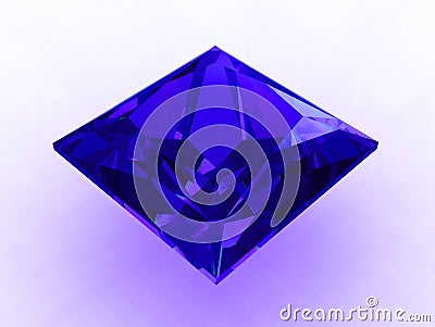 Large princess cut cobalt blue sapphire - 3D Stock Photo