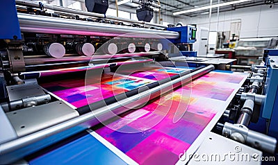 Large Print Machine With Vibrant, Eye-Catching Design Stock Photo
