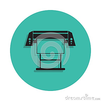 large printer icon. Element of printing house for mobile concept and web apps icon. Thin line icon with shadow in badge for websit Stock Photo