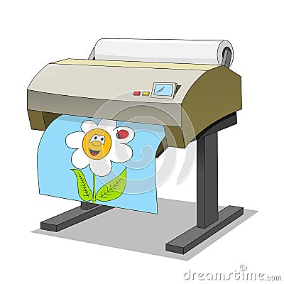 Large printer Vector Illustration