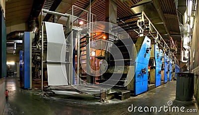 Large printing press Stock Photo