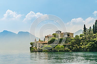 Large property by the lake Stock Photo