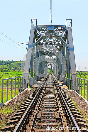 Large railway bridge Stock Photo