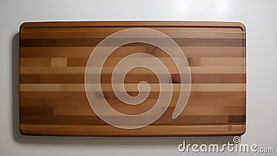 A large, rectangular wooden cutting board Stock Photo