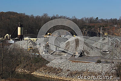 Large Rock Quarry Stock Photo