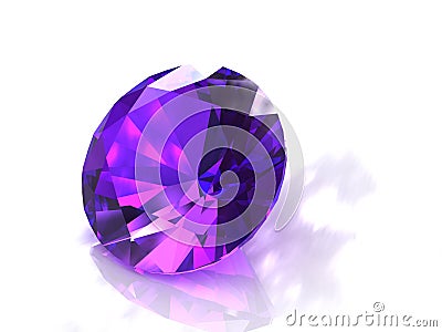 Large round purple amethyst gemstone Stock Photo