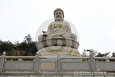 Large rulai buddha stone statue, adobe rgb Stock Photo