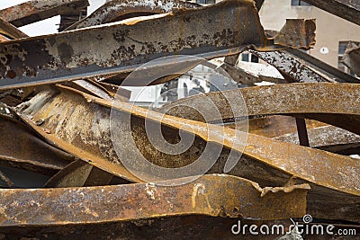 Large rusty steel beams Stock Photo