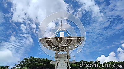 Large satellite dish in the Astronomy Institute Stock Photo