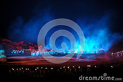 The large-scale riverside show`Jinggangshan` Editorial Stock Photo