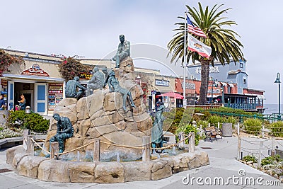 Steinbeck Plaza in downtown Monterey Editorial Stock Photo