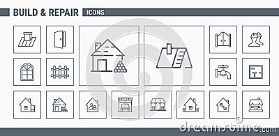 Construction icons set 02 Vector Illustration