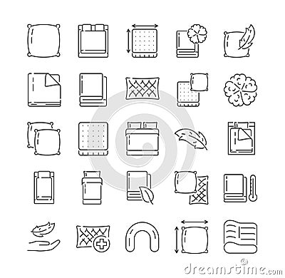 Large set of icons related to household linens Vector Illustration