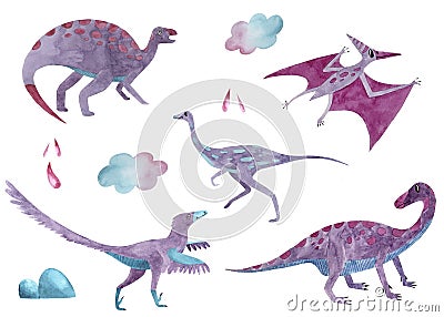 A large set of several dinosaurs. Stock Photo