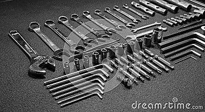 Large set of variety mechanical tools Stock Photo