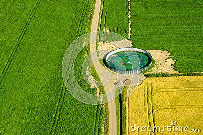 Sewage Works From Above Stock Photo