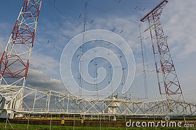 Large shortwave transmitting system Stock Photo
