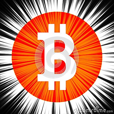 Bitcoin sign on an abstract background Stock Photo