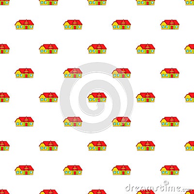 Large single storey house pattern, cartoon style Vector Illustration