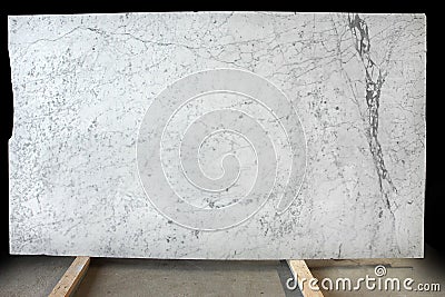 A large slab of natural white marble with gray veins is called Bianco Gioia Stock Photo