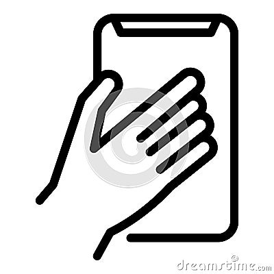 Large smartphone icon, outline style Vector Illustration