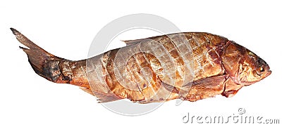 Large smoked carp Stock Photo