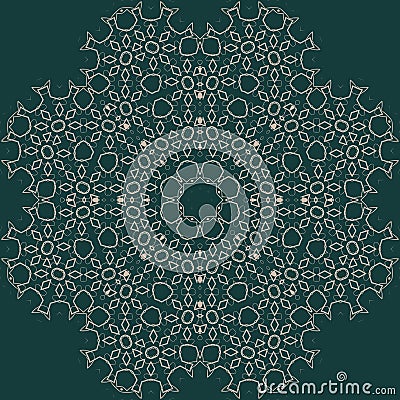 Large sophisticated symmetric floral pattern in Arab style Vector Illustration