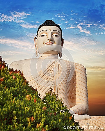 Large statue of Buddha in Bentota, Sri Lanka Stock Photo