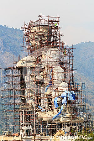 Large statue of buddha is under construction Stock Photo