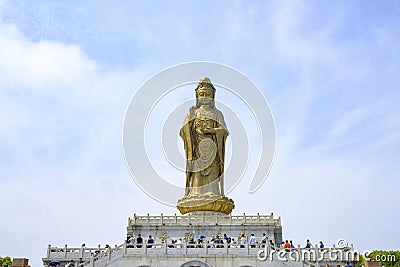 Large statue of Guanyin Bodhisattva in Putuo Mountain Stock Photo