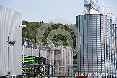 Large steel kitchens of an industrial plant Stock Photo