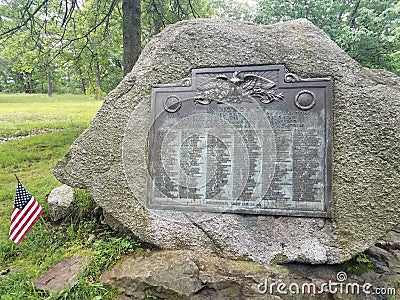 Large stone with plaque honoring veterans of Scranton Pennsylvania Editorial Stock Photo