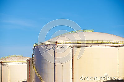 Large tanks for fuel storage Stock Photo