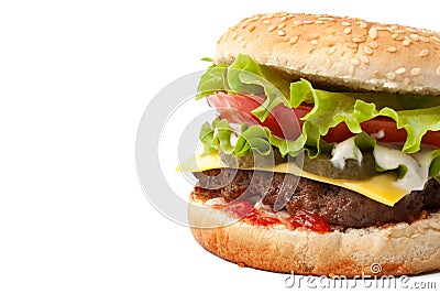 Large Tasty Cheeseburger Stock Photo