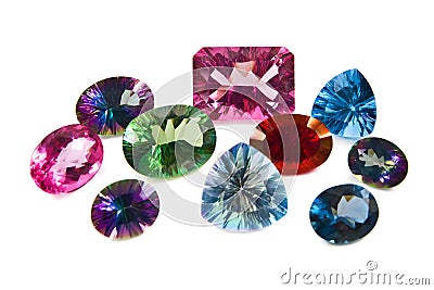 Large topaz faceted stones Stock Photo